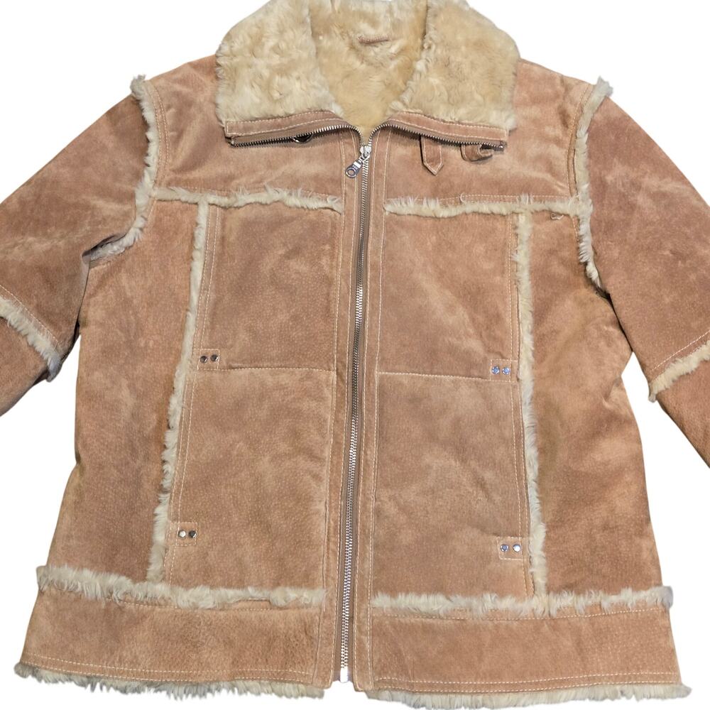 Vintage Wilsons Leather Shearling Suede Jacket | Size L Women's.